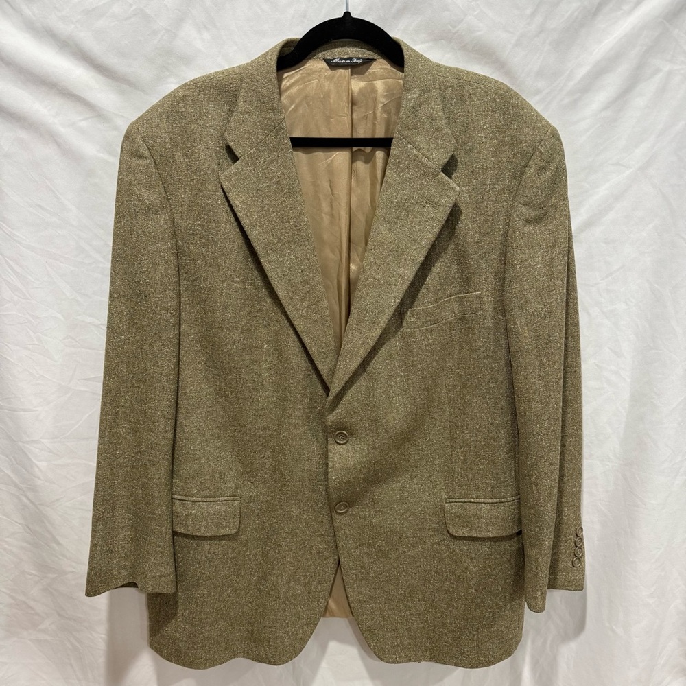 Italian Silk‎ Wool Blazer 48R Suit Jacket Luxury Menswear Chiavari Office Corp